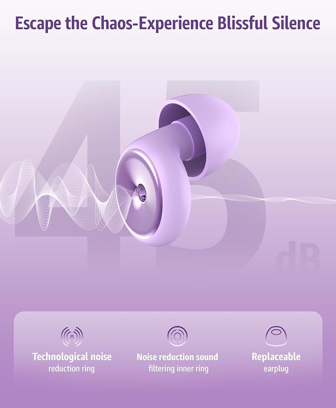 Ear Plugs for Sleeping Noise Cancelling Earbuds:45db Loop Earplugs for - Image 2