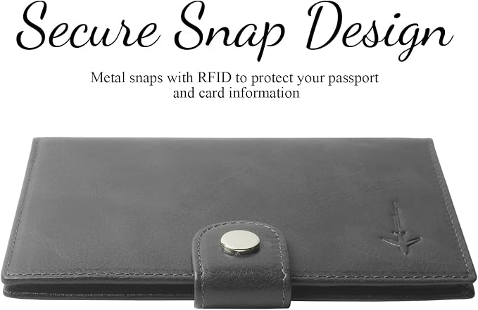 Genuine Leather Passport Case, RFID Passport Cover - Image 5