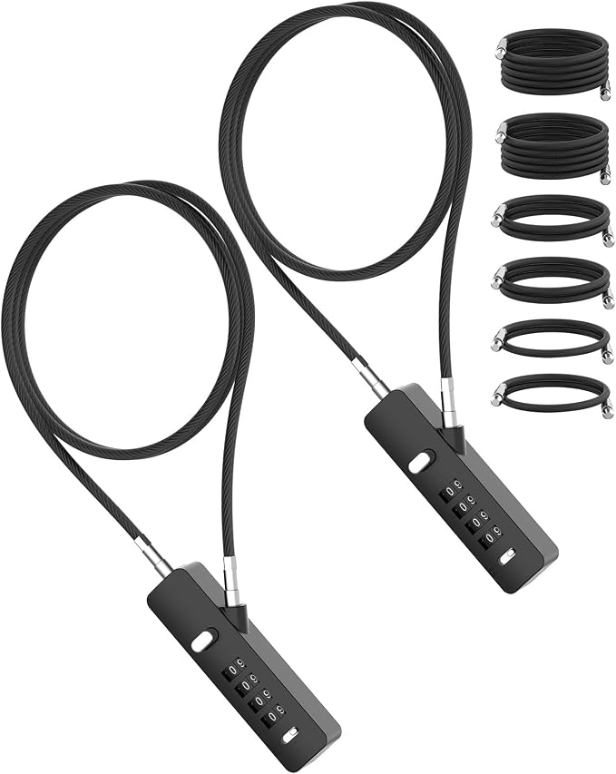 Combination Lock, 4-Digit Steel Cable Locks by BiceNoning