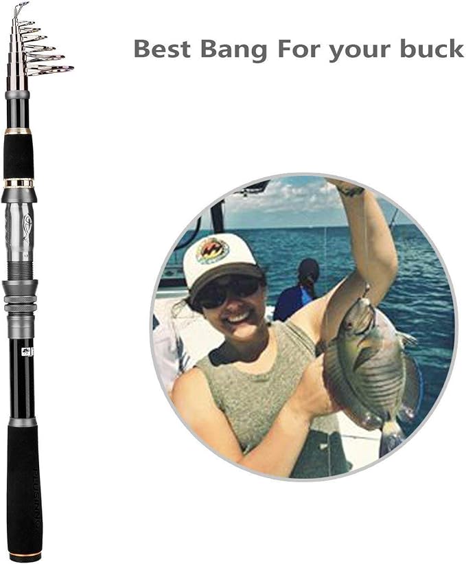 PLUSINNO Fishing Rod, Telescopic Fishing Rod and Reel Combo, Collapsible Travel - Image 5