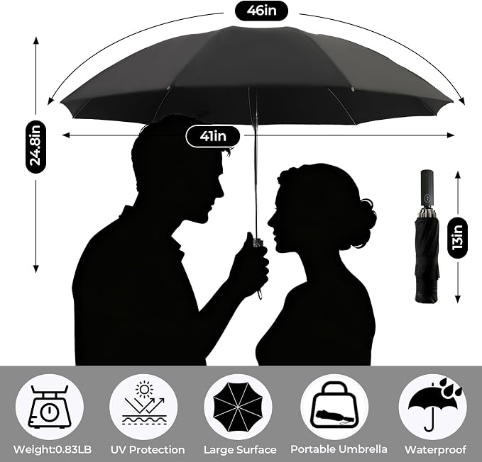 LLanxiry Compact Travel Umbrella, Mini Windproof Umbrellas - Image 4