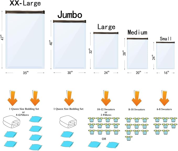 Vacuum Storage Bags Jumbo, Plastic Packaging Bags, Space Saver Sealer - Image 3