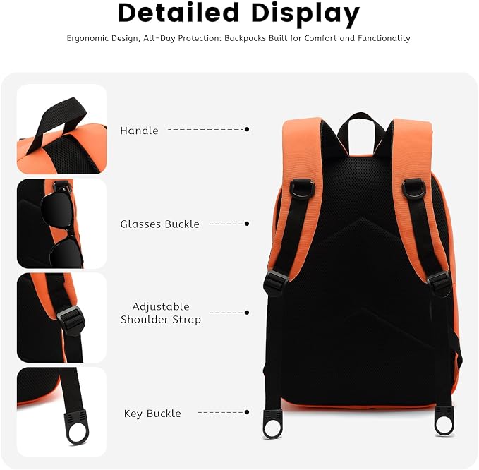 Lanola Basic Multi-Pocket Multipurpose Backpack Classical Water Resistant - Image 5