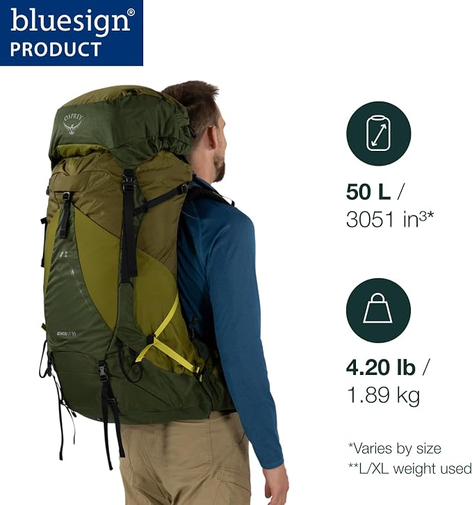 Osprey Atmos AG LT 50L Men's Backpacking Backpack - Image 2
