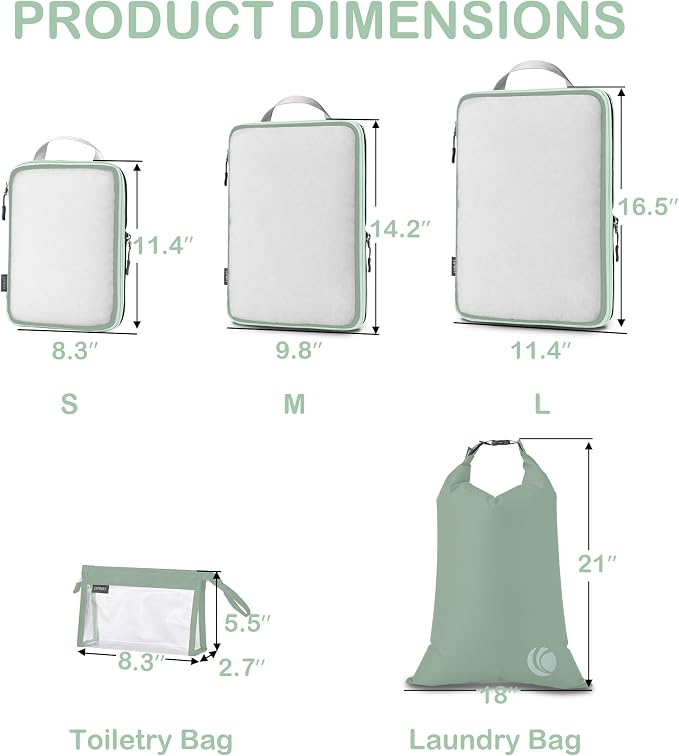 Cipway Compression Packing Cubes, See Through Mesh Luggage Organizer Bags - Image 4
