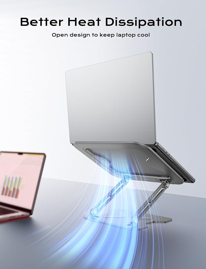 Adjustable Laptop Stand for Desk, Portable Laptop Riser Holder Foldable - Image 3