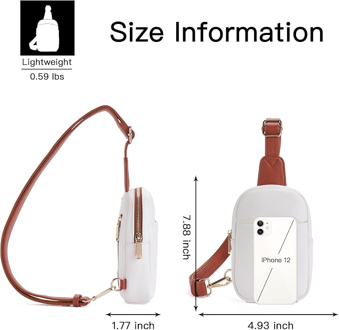 Telena Small Sling Bag for Women Leather Crossbody Fanny Packs Chest Bag for - Image 7
