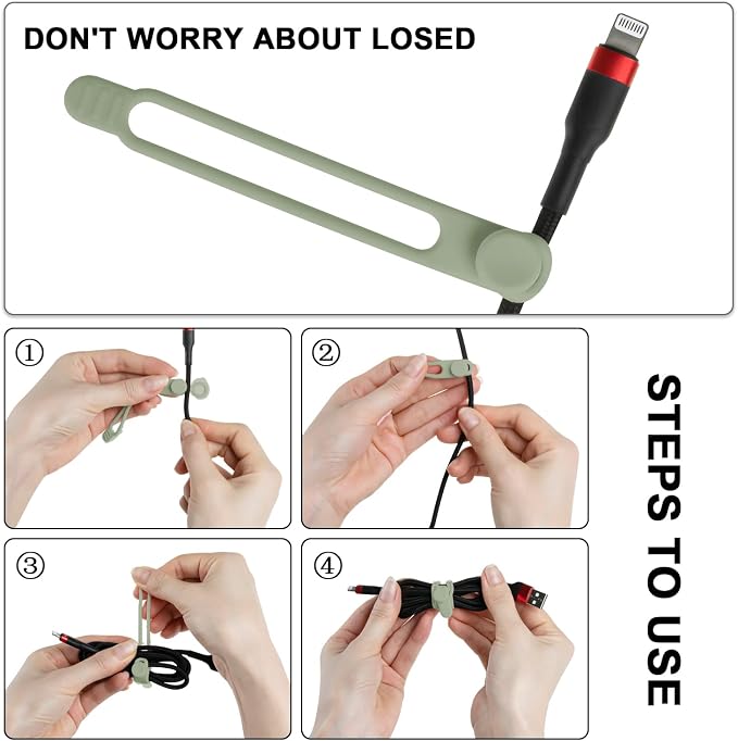 Nearockle 16Pcs Silicone Cable Straps Wire Organizer - Image 4