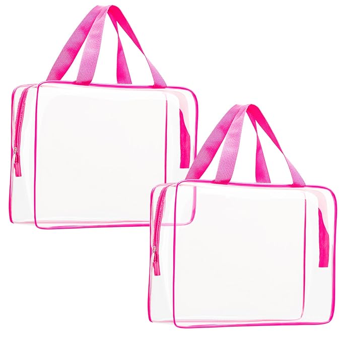 2Pcs Crystal Clear PVC Travel Toiletry Bag Kit by ROYBENS