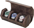 Genuine Leather Watch Roll Travel Case, Vintage Full Grain Leather Hexagon by UPRESYE