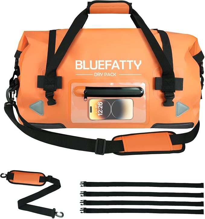 Waterproof Motorcycle Duffel Bag Roll Top Dry Duffel Bag by BLUEFATTY