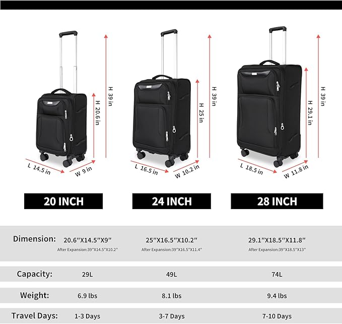 3-Piece Softside Expandable Luggage Set - Image 2