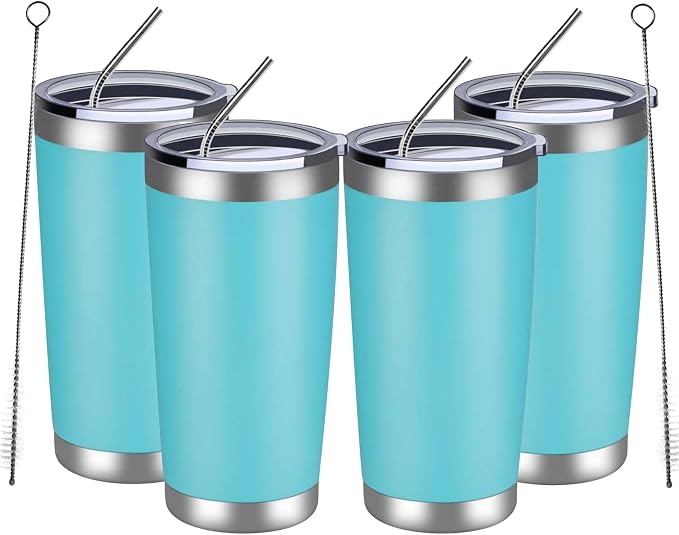 MEWAY 20oz Tumbler 4 Pack Double Wall Vacuum Insulated Travel Mug Bulk by MEWAY