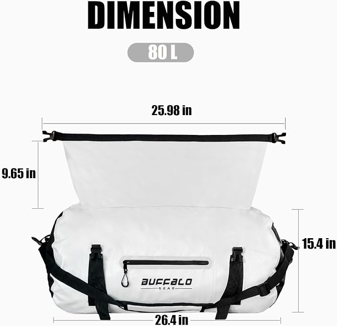 Buffalo Gear Waterproof Duffle Bag 40L 60L 80L Roll-top Dry Bag Heavy Duty - Image 6