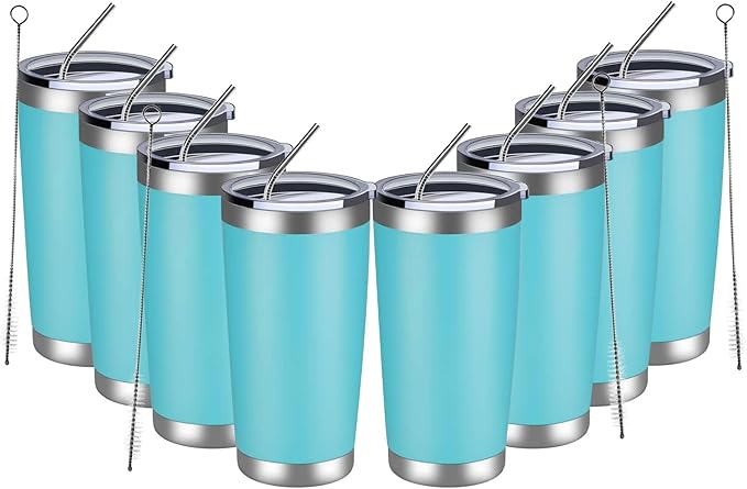 MEWAY 20oz Tumbler 8 Pack Double Wall Vacuum Insulated Travel Mug Bulk by MEWAY