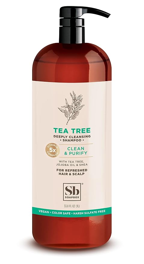 Soapbox Tea Tree Shampoo, Harsh Sulfate Free, Paraben Free, Silicone Free by Soapbox