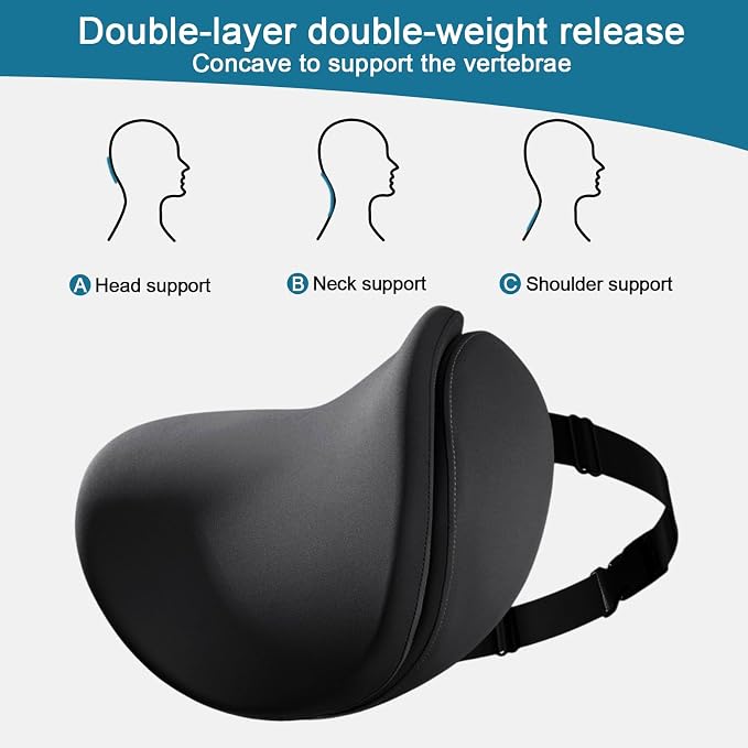 2Pcs 2025 Double-Layer Car Pillow, Cloud-Like Comfort Car Neck Pillow, Dual - Image 7