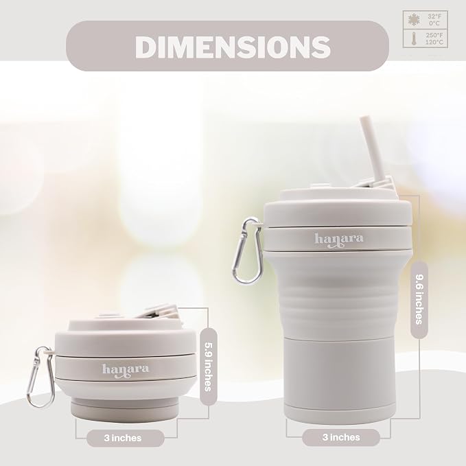 Collapsible Cup with Reusable Straw – 18 Oz, Portable Travel Mug, Leak-Proof - Image 4