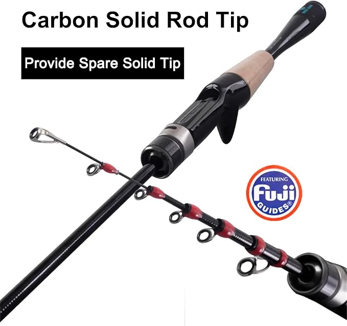 PURELURE Telescopic Fishing Rod Ultralight or Light, Carbon Fiber Rod Spinning - Image 3