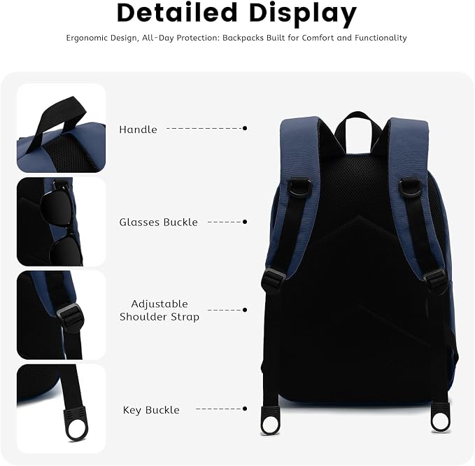 Lanola Basic Multi-Pocket Multipurpose Backpack Classical Water Resistant - Image 5