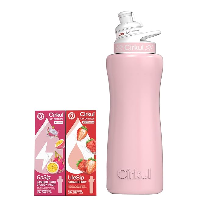 Cirkul 32oz. Blush Pink Stainless Steel Water Bottle Starter Kit by Cirkul