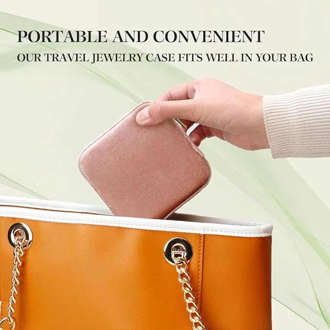 TAIMY Travel Jewelry Case, Small Plush Velvet Travel Jewelry organizer - Image 6