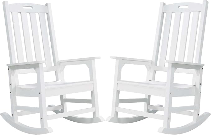 Psilvam Oversized Outdoor Rocking Chair Set of 2, Porch Rocker by PsilvamGardenFurniture