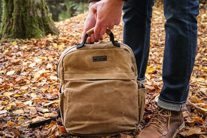 Waxed Canvas Backpack – Durable Rucksack - Image 9