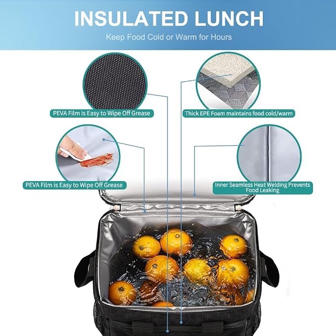iknoe Insulated Lunch Bag, Foldable 8.5L Cooler Bag - Image 6