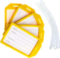 5 Pack - Premium Rigid Airline Luggage Tag Holders - Heavy Duty Hard Plastic by Specialist+ID