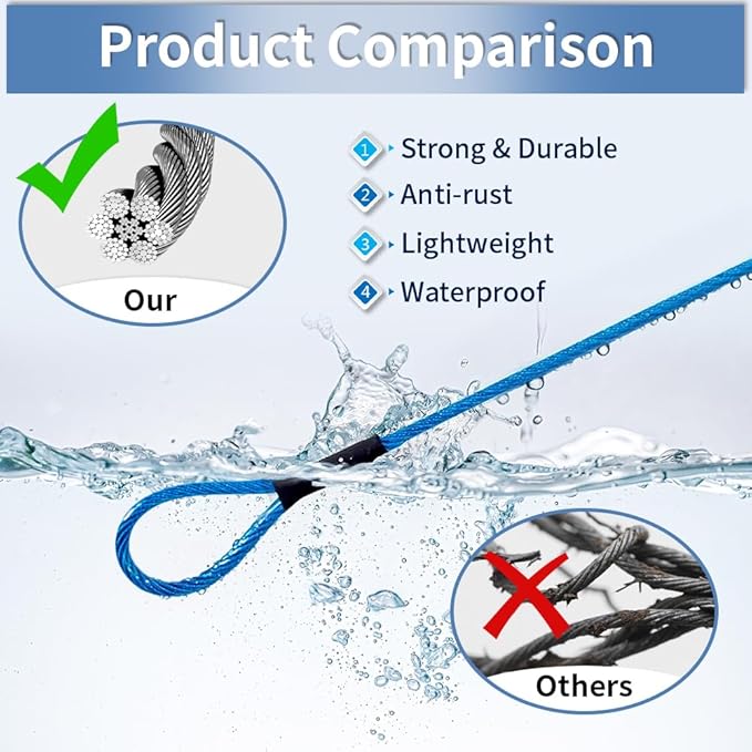 3.3mm Outdoor Travel Stainless Steel Security Cable-4ft Luggage Lock Safety - Image 3