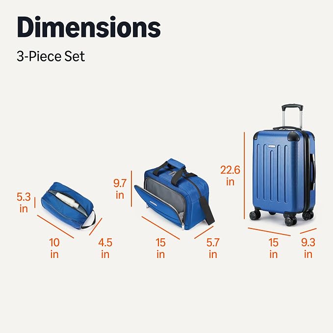 Amazon Basics 3-Piece Luggage Set, Including Carry-On Luggage, and 10" Compact - Image 6