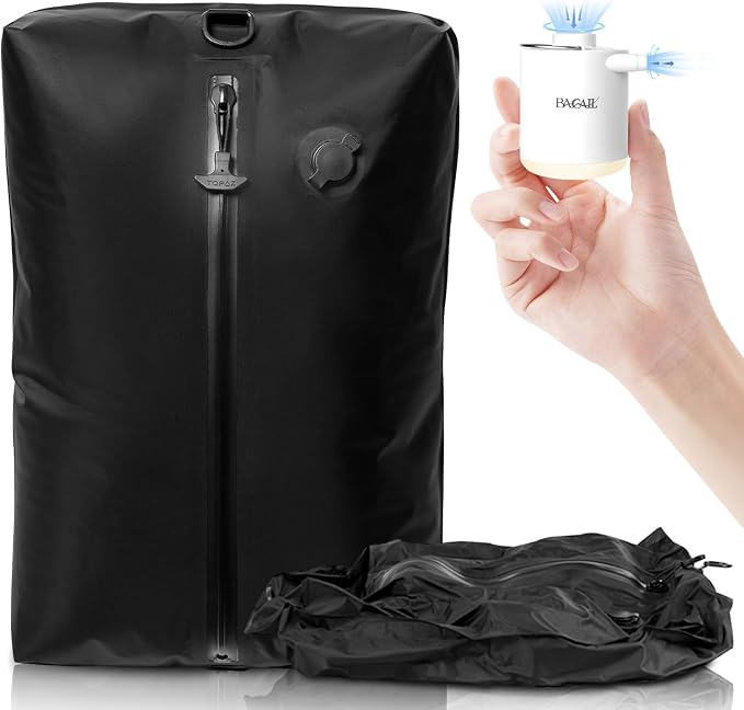 BAGAIL TPU Vacuum Bag for Travel, Reusable Compression Bag by BAGAIL