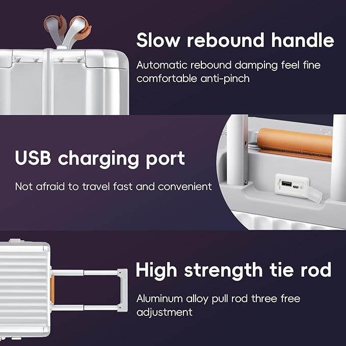 ROAMING 24 Inch Check Luggage Durable All Aluminum Hardshell Suitcase - Image 5