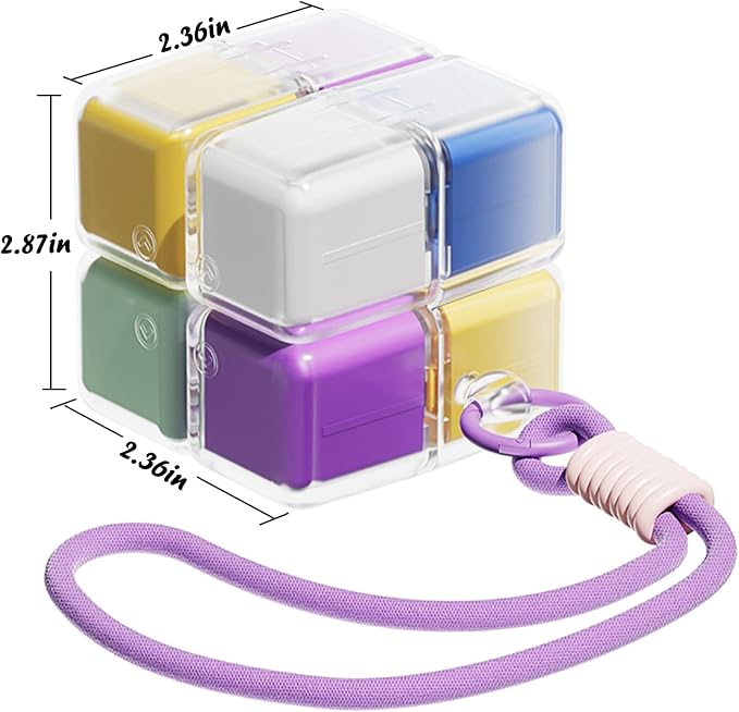 Travel Pill Organizer, Magnetic Cube Cute Pill Box, Pill Compact - Image 9