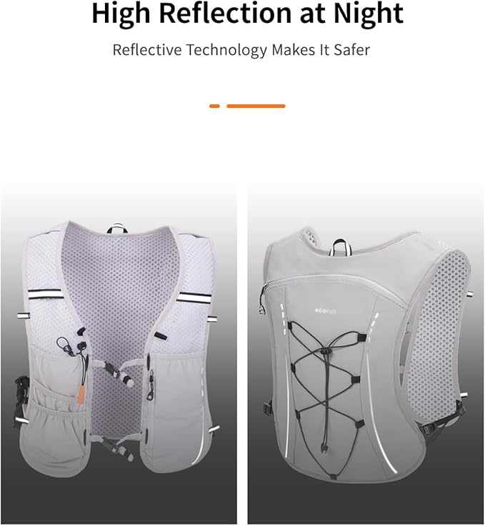 ECOHUB Running Hydration Vest Backpack, Lightweight Breathable Pack - Image 5