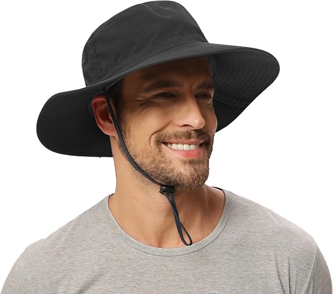 Rosoz Sun Hat for Men Women Boonie Bucket Hat Wide Brim Breathable Cooling by Rosoz