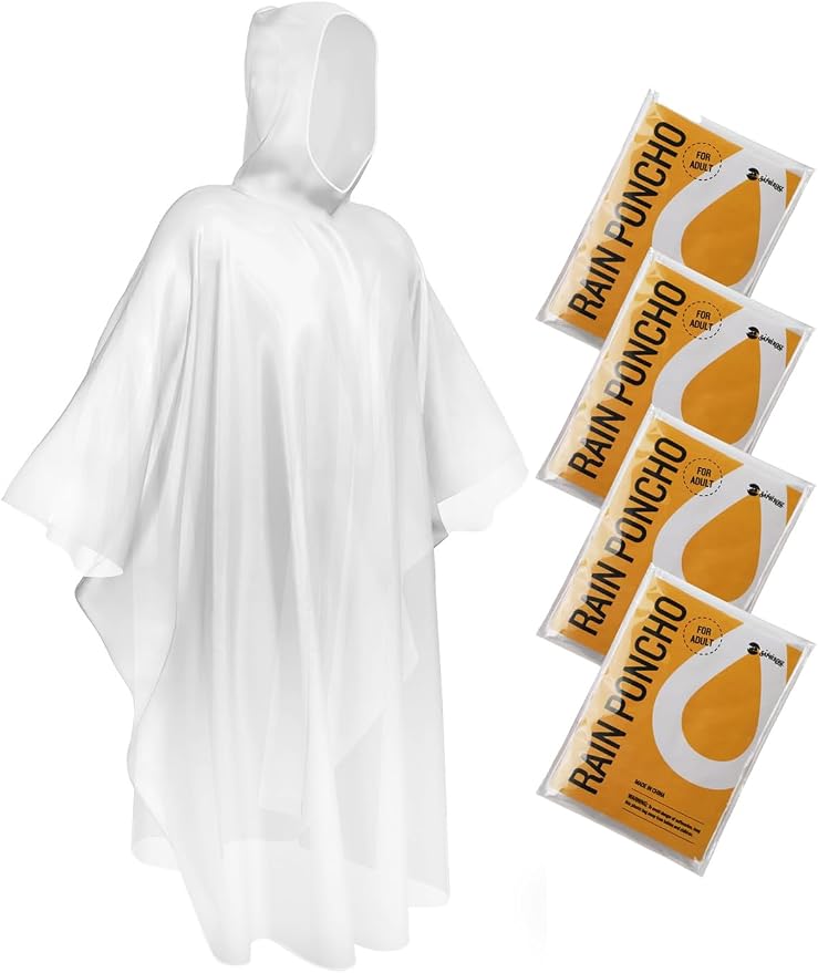 SaphiRose Disposable Rain Ponchos Emergency Clear Poncho by SaphiRose