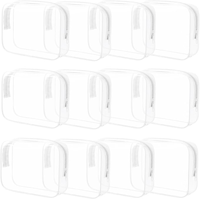 12 Pieces Clear Makeup Bags Bulk, TSA Approved Toiletry Bag by Eilyliafe