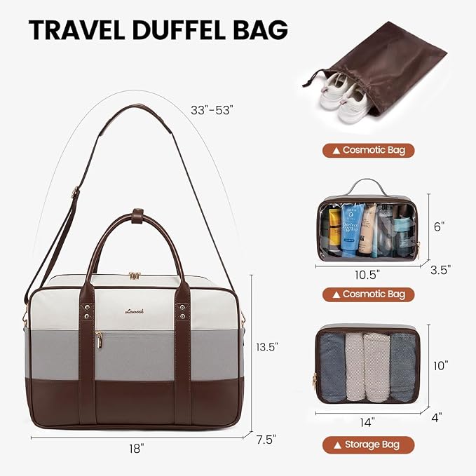 LOVEVOOK Weekender Travel Duffel Bag, Personal Item Duffle Bags - Image 2