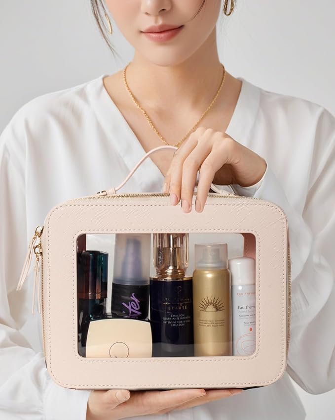 Clear Makeup Bag Small, TSA Approved Portable Toiletry Bag - Image 2
