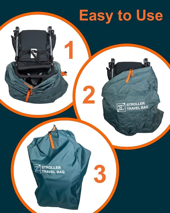 Extra Large, Heavy Duty Stroller and Car Seat Gate Check Bag, Compatible with: - Image 6
