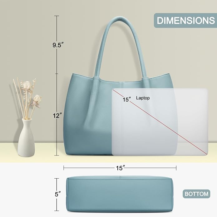 KKXIU Tote Bag for Women Vegan Leather Shoulder Purse Large Capacity Travel Bag - Image 7