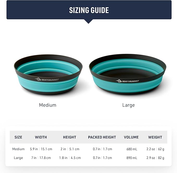 Sea to Summit Frontier Ultralight Collapsible Bowl, Aqua Sea Blue - Image 6