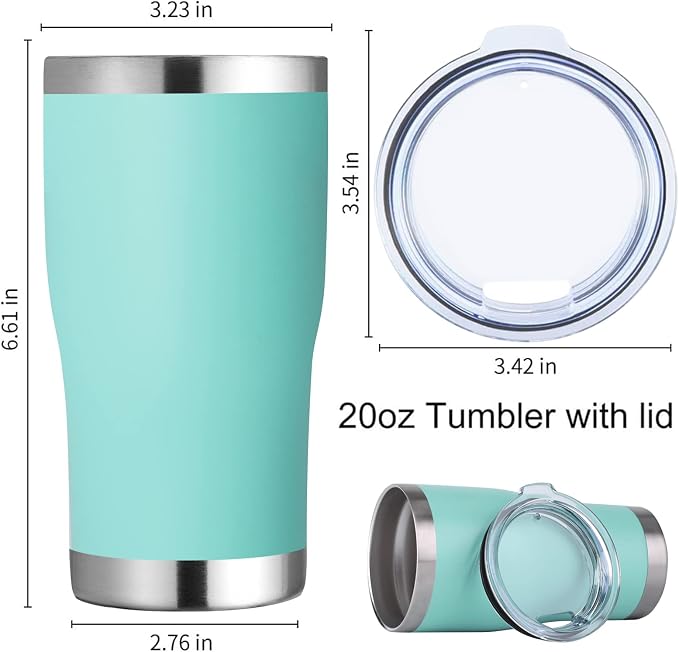 DOMICARE 20oz Tumbler with Lid Stainless Steel Tumblers Bulk, Double Wall - Image 5