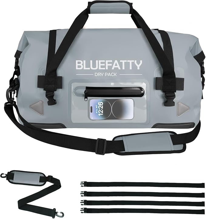 Waterproof Motorcycle Duffel Bag Roll Top Dry Duffel Bag by BLUEFATTY