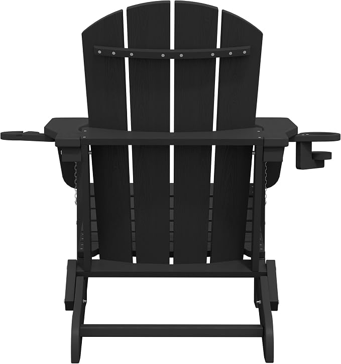 SERWALL Folding Adirondack Chair, Dual Cup Holders & All-Weather HDPE, - Image 6