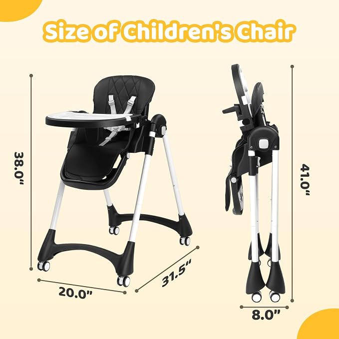 JOYMOR Foldable Baby High Chair, 4 in 1 Convertible Highchair - Image 7