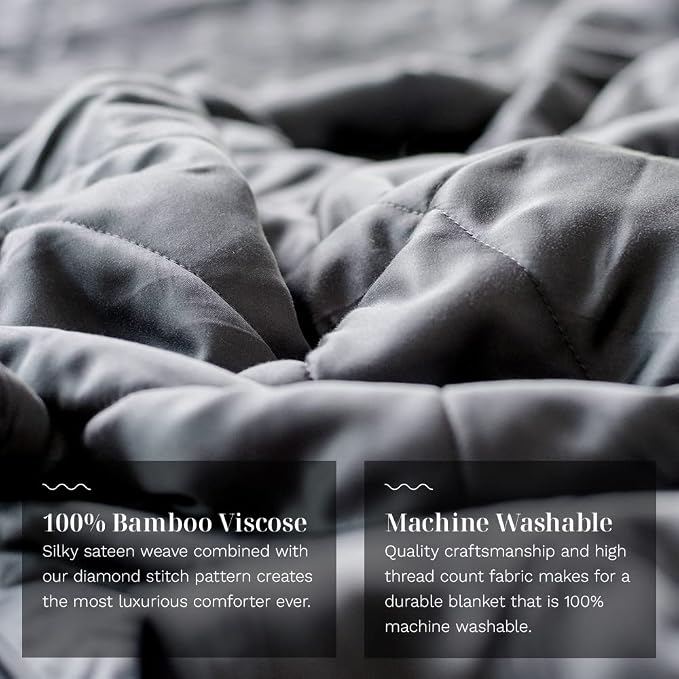 LUXOME Lightweight Blanket | 100% Rayon from Bamboo Fabric & Fill | King/Cal - Image 3