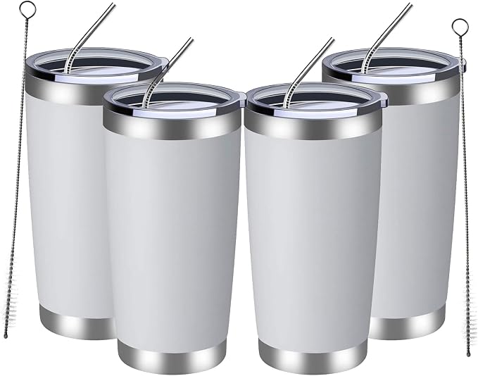 MEWAY 20oz Tumbler 4 Pack Double Wall Vacuum Insulated Travel Mug Bulk by MEWAY